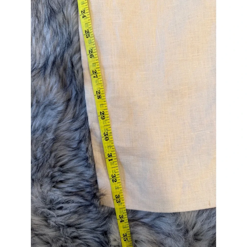 Anine Bing Pale Yellow Pleated 100% Linen Straight Leg Trousers Size 34 EU‎ US 2